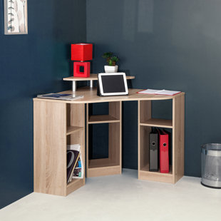 Hidden corner outlet desk